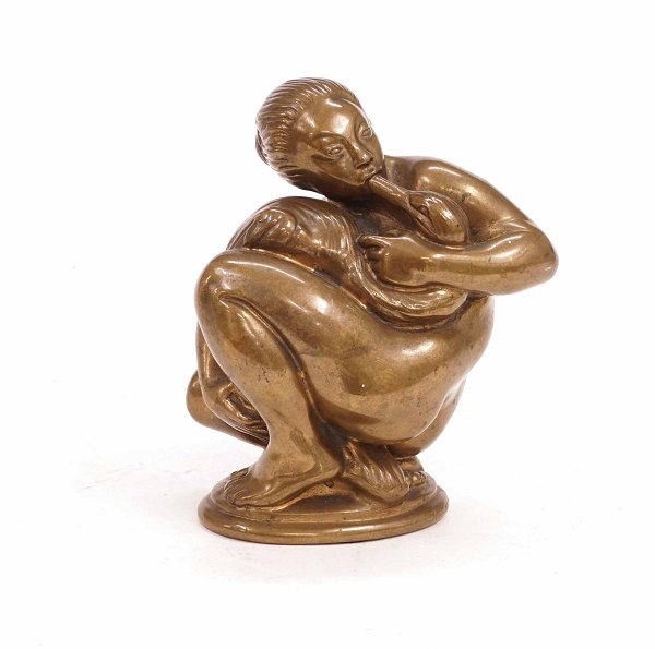 Kai Nielsen, 1882-1924, bronzefigur i form af Leda og Svanen. Støbt hos L. 
Rasmussen, København. No 61. Signeret. H: 15cm