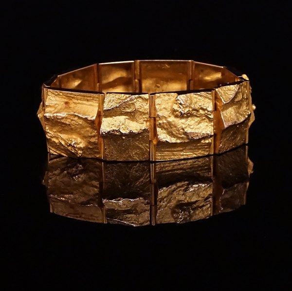 A 14ct of gold Lapponia bracelet. L: 19,5cm. W: 2,3cm. W: 65,4gr