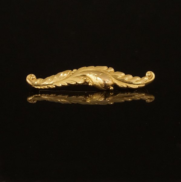 Evald Nielsen 14kt guld broche. L: 4,8cm