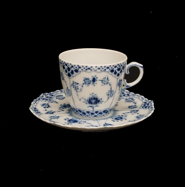 Royal Copenhagen blue fluted full lace coffee cups. #1035