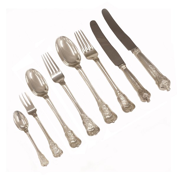 Ole Hagen for A. Michelsen, Copenhagen, Denmark: A "Rosenborg" sterlingsilver 
cutlery. (123)