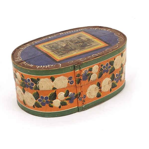 An original decorated box. Germany circa 1800. L: 45cm