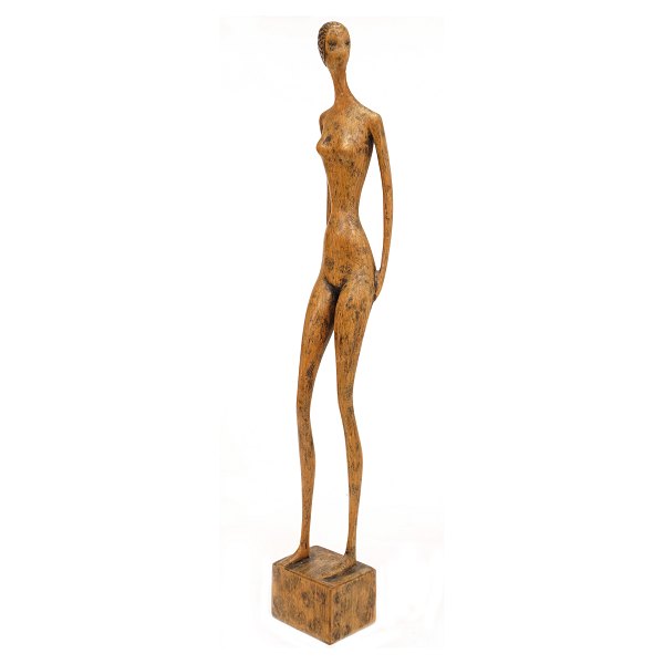Stor Otto P.-figur i form af stående kvinde. Signeret. H: 75cm