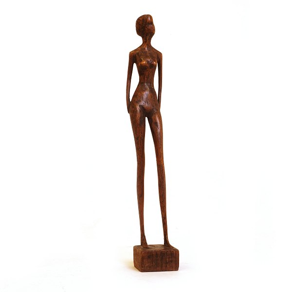 Otto Pedersen, 1902-95, Holzfigur, Frau. Signiert. H: 27cm