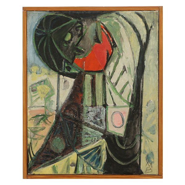 Mogens Balle, 1921-88, oil on canvas. Signed and dated 1955-56. Visible size: 
39x31cm. With frame: 41,5x33,5cm