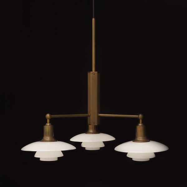 Poul Henningsen: Chandelier. Made by Louis Poulsen. H: 57cm. D: 57cm