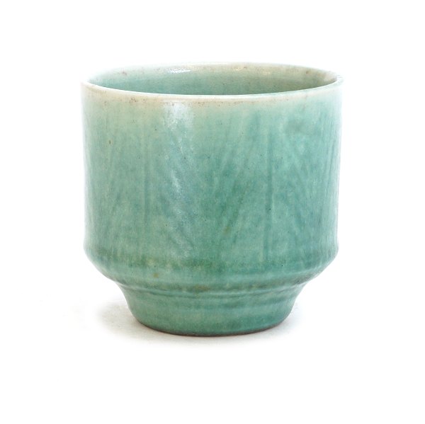 Turkis Saxbo vase. Signieret Saxbo Sonne. H: 9,4cm