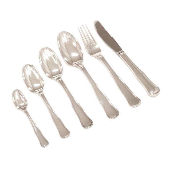 Cohr Old Danish silver cutlery for 12 persons. 78 pieces