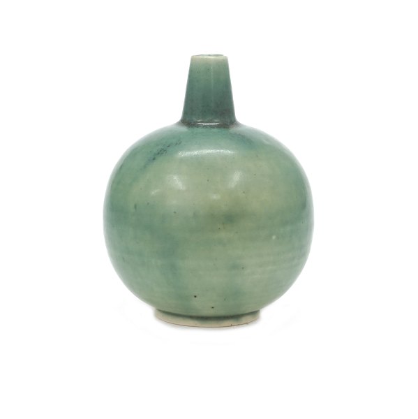 Saxbo keramik vase med turkis glasur. Signeret Saxbo. God stand. H: 13cm