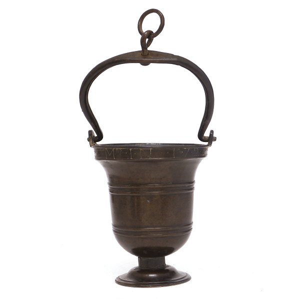 Early 18th century Baroque Bronze holy water pot. H: 30cm