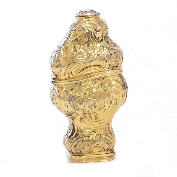 Vergoldete Rokoko Riechdose von P. J. Griis, Kopenhagen, um 1765H: 7cm