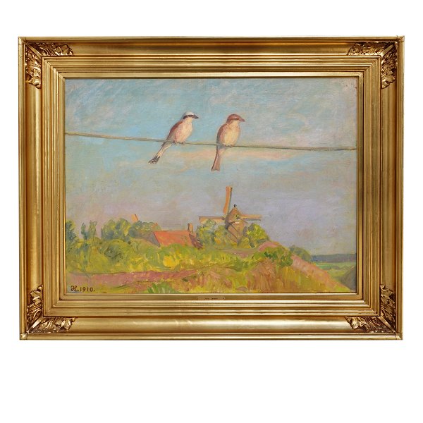 Johannes Larsen, 1867-1961, Öl auf Leinen. Signiert 1910. Lichtmasse: 49x65cm. mit Rahmen:68x84cm