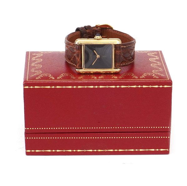 Cartier Tank Vermeil Quartz Uhr Ref 66001. Grösse: 21x27mm