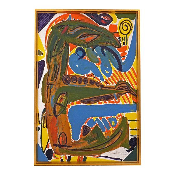 Jørgen Nash, 1920-2004, oil on canvas. Signed and dated 1961. Visible size: 80x53cm. With frame: 84x57cm