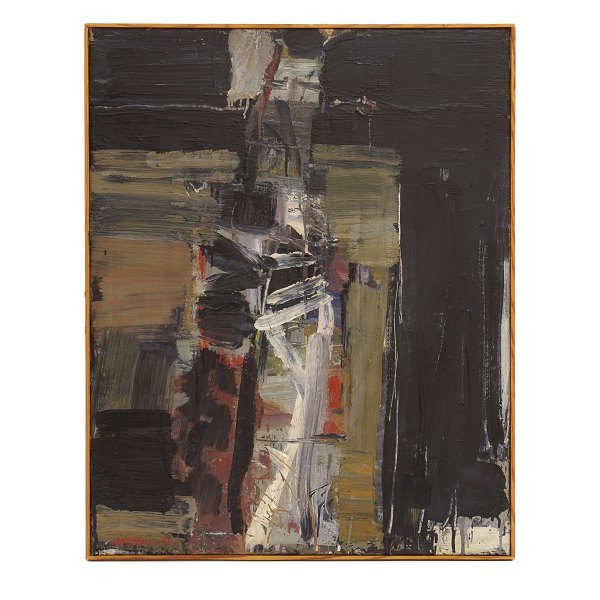 Ingálvur av Reyni maleri. Ingálvur av Reyni, 1920-2005, olie på lærred. Komposition "Pige". Signeret og dateret 1994. Lysmål: 92x73cm. Med ramme: 94x75cm