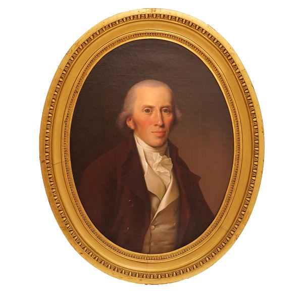 Jens Juel portræt. Jens Juel, 1745-1802, olie på lærred. Portræt af Johan Jacob Frölich d.æ. udført i 1790erne. Afbildet og omtalt i Ellen Poulsen: "Jens Juel", p. 193 I & p.453 II. Lysmål: 68x53cm. Med ramme: 86x71cm