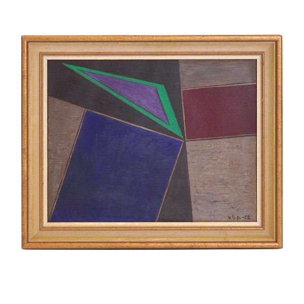 Vilhelm Bjerke Petersen, 1909-57, oil on canvas.Concrete work. Signed and dated 1952. Image size: 31x40cm. With frame: 41x50cm