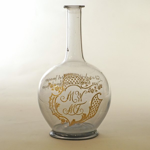Norwegische Glas Karaffe um 1770-80. H: 19cm